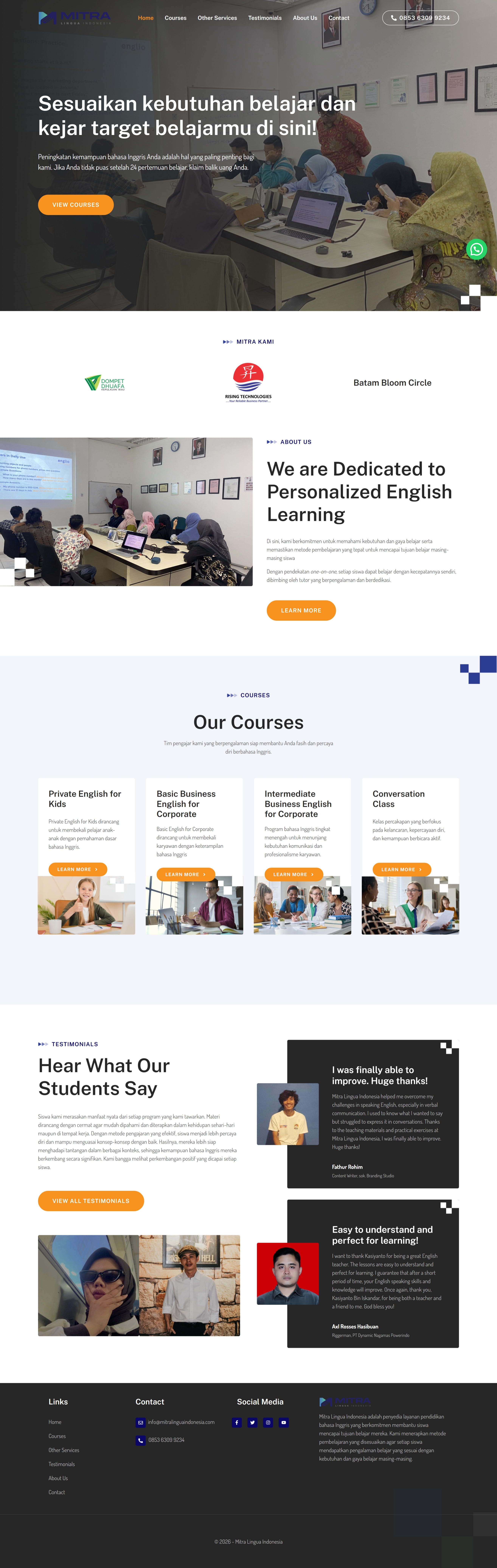 Website Company Profile - Mitra Lingua Indonesia