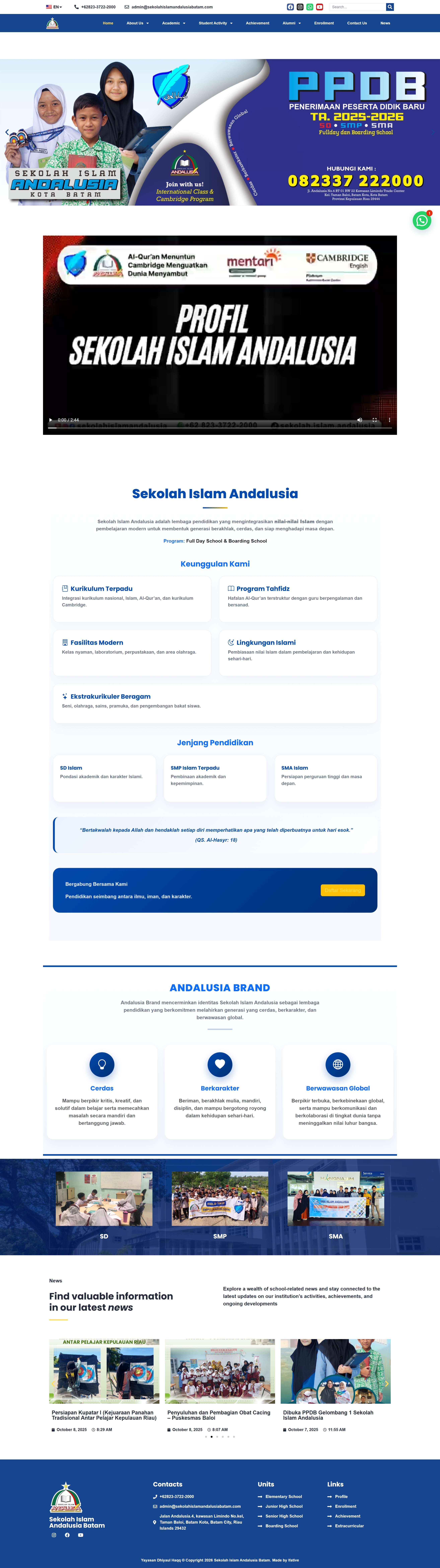 Website Company Profile Sekolah Islam Andalusia